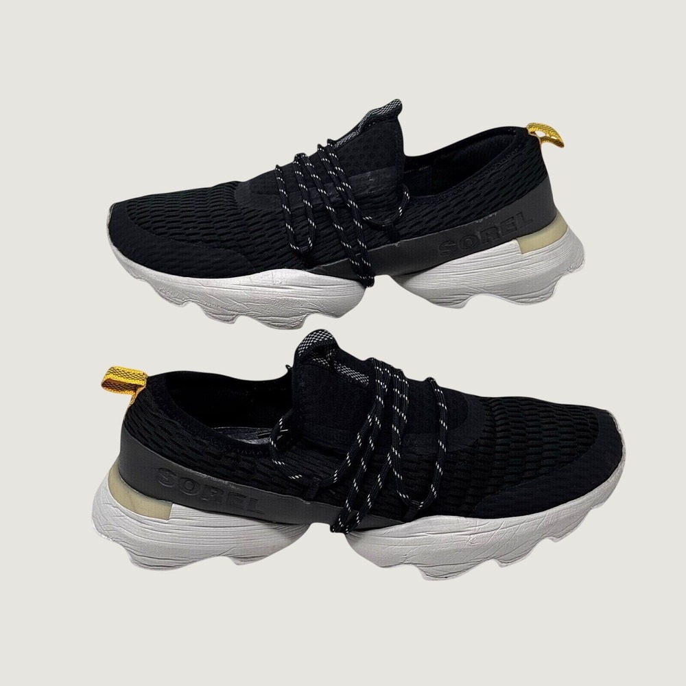 Sorel Kinetic Lace Slip On Sneakers Women 9 Black Mesh Athletic Comfort Shoes
